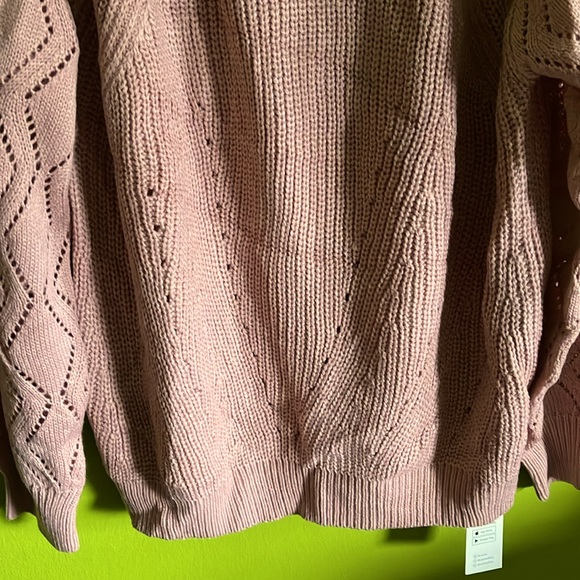 NWT Cupshe Mauve Cable Knit Sweater Size XL - Picture 3 of 5